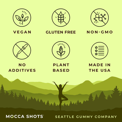 Mocca Shots Energy Gummies with Caffeine | 12-Pack - Coconut Pineapple