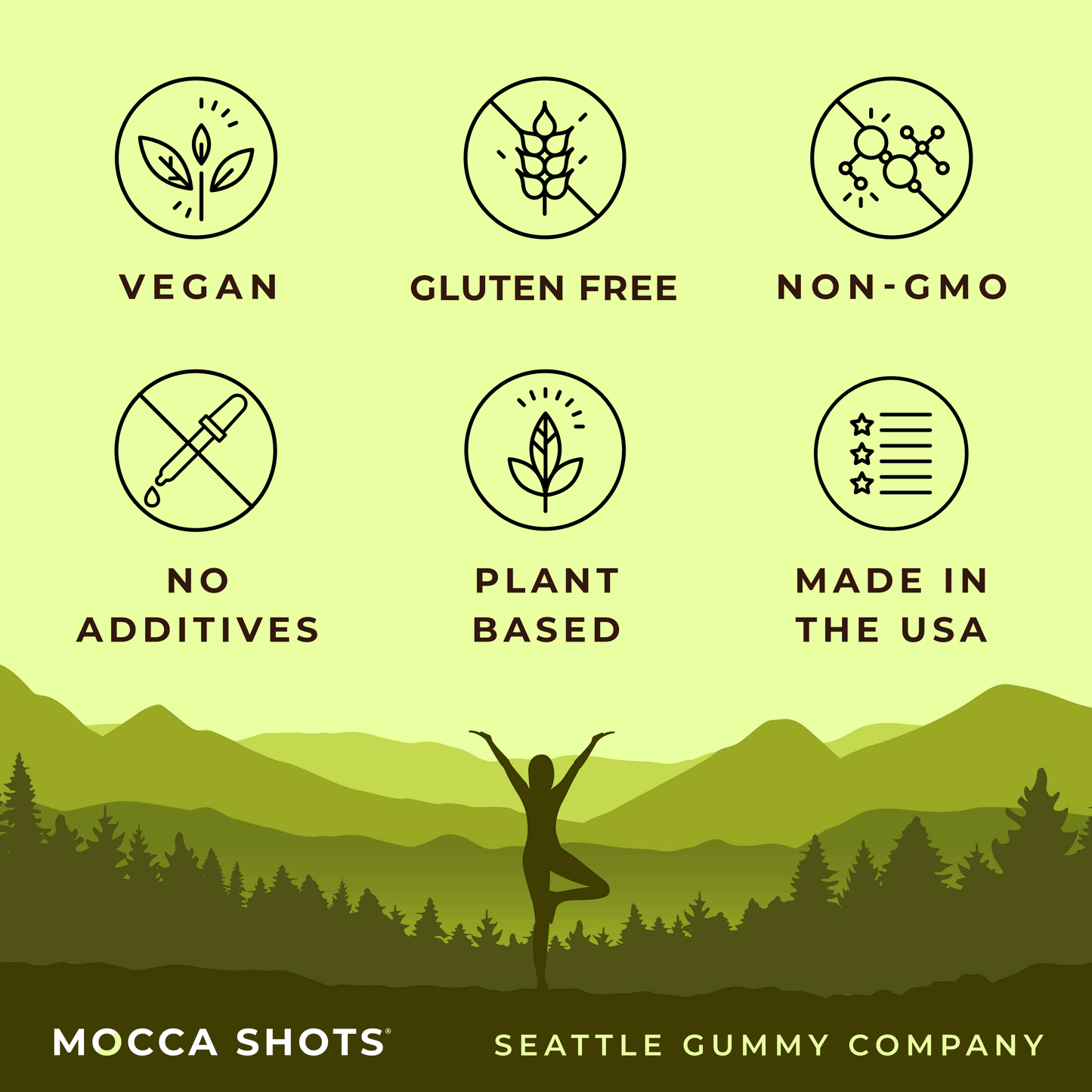 Mocca Shots Energy Gummies with Caffeine | 12-Pack - Coconut Pineapple